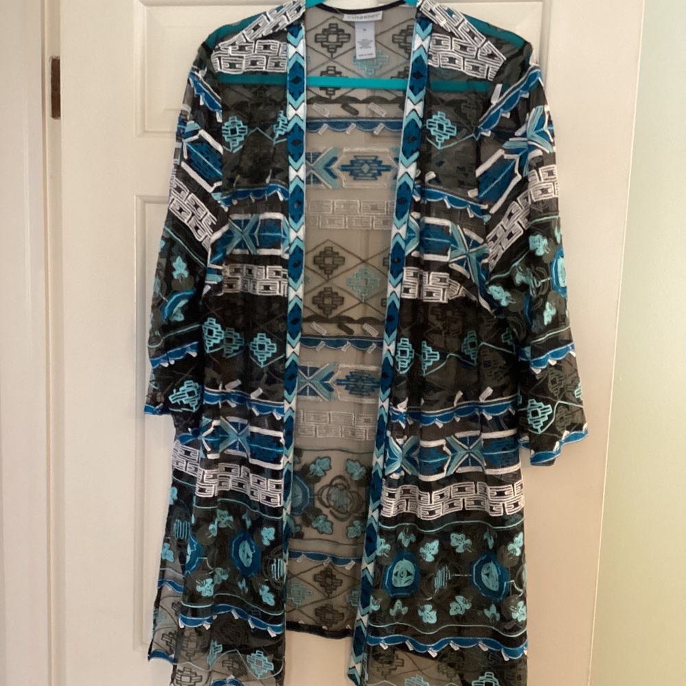 Teal Blue “Burnout” Blazer